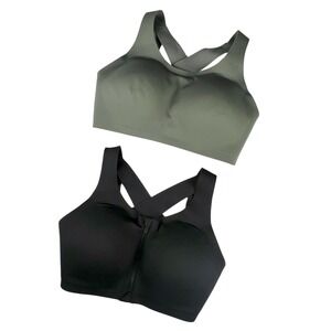 Lululemon 34DDD & 34E Black, Willow, Zip, Cross Back, High Support Running Bras